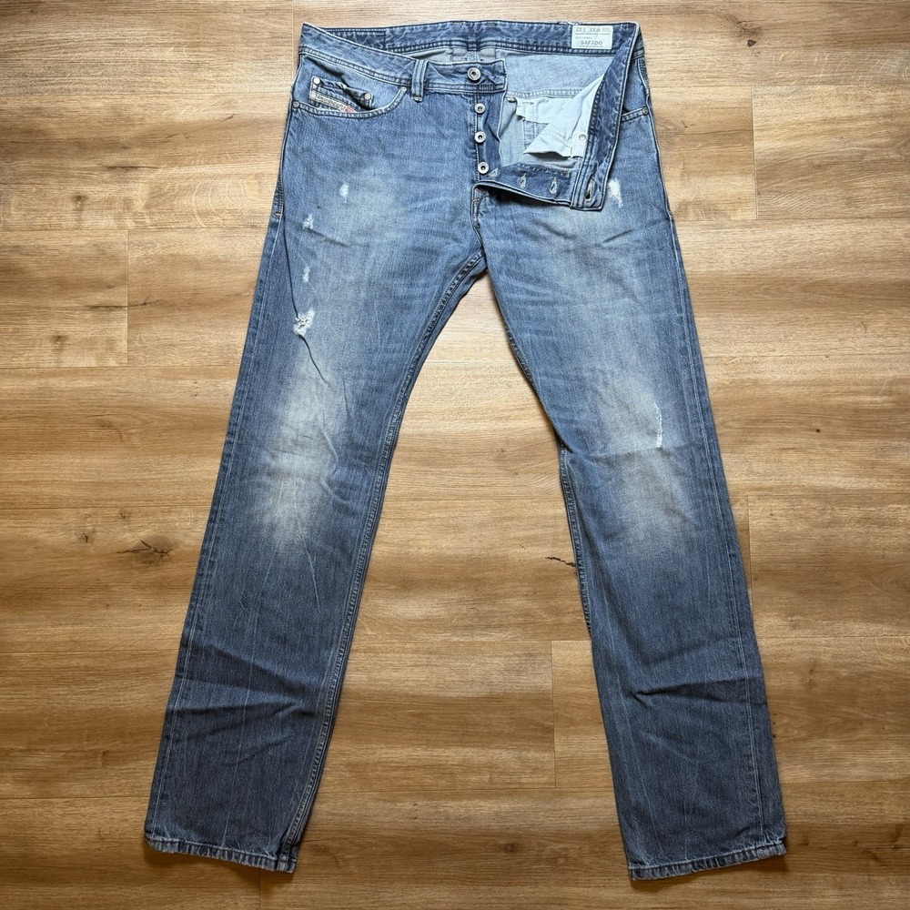 Men's Blue Distressed Denim Jeans
